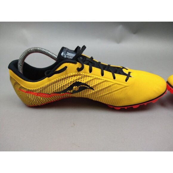 Saucony Spitfire 5 Men’s 8.5 Yellow Red S29055-16 Track And Field Spiked Cleats - Picture 9 of 11